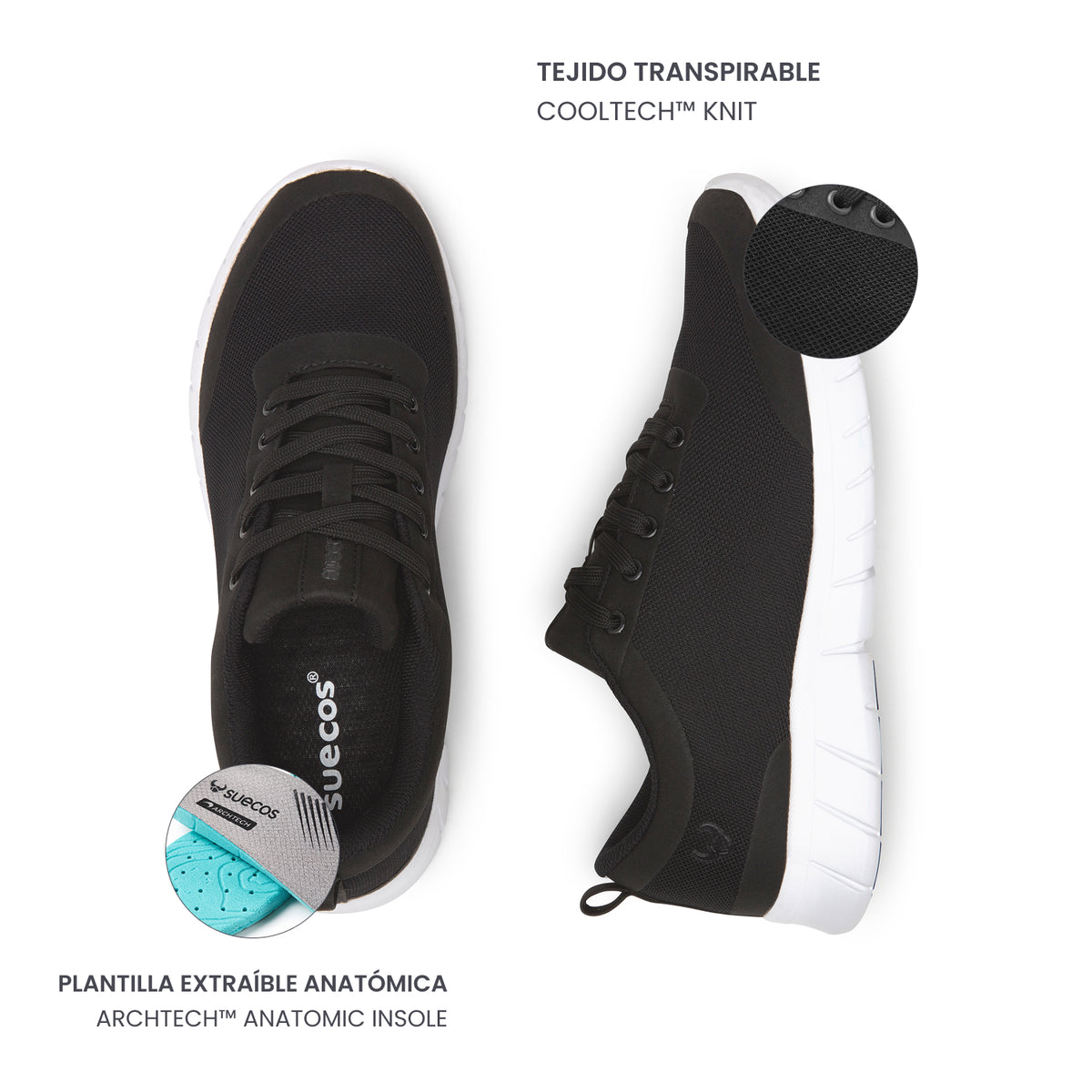 Zapatillas Alma Velvety Blanco y Negro