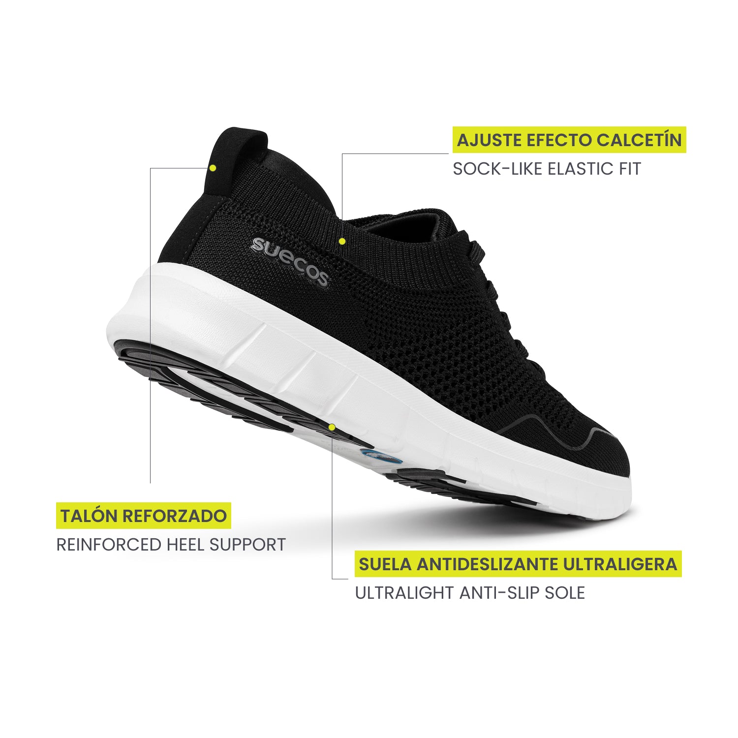 Zapatillas Lätt Negro y Blanco