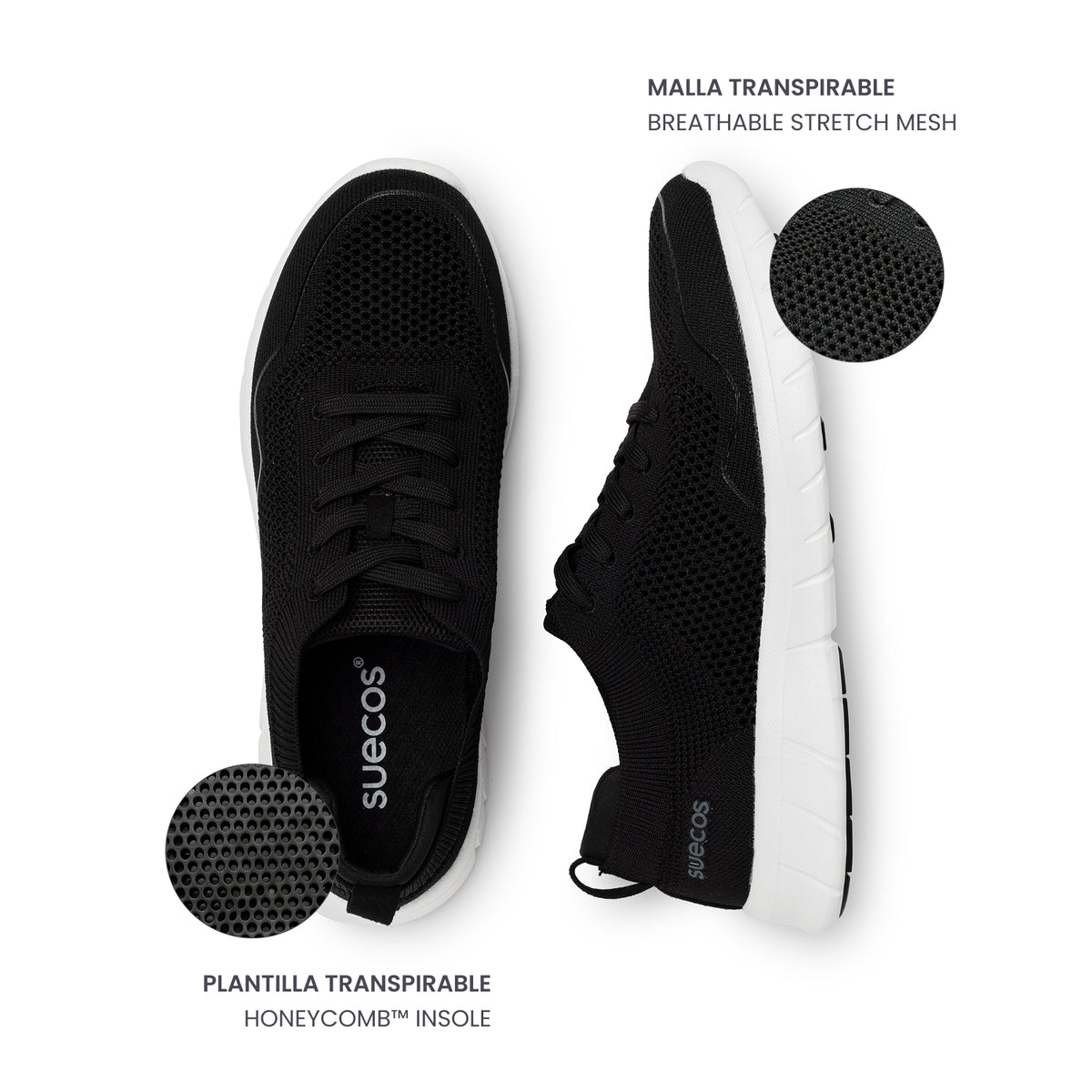 Zapatillas Lätt Negro y Blanco