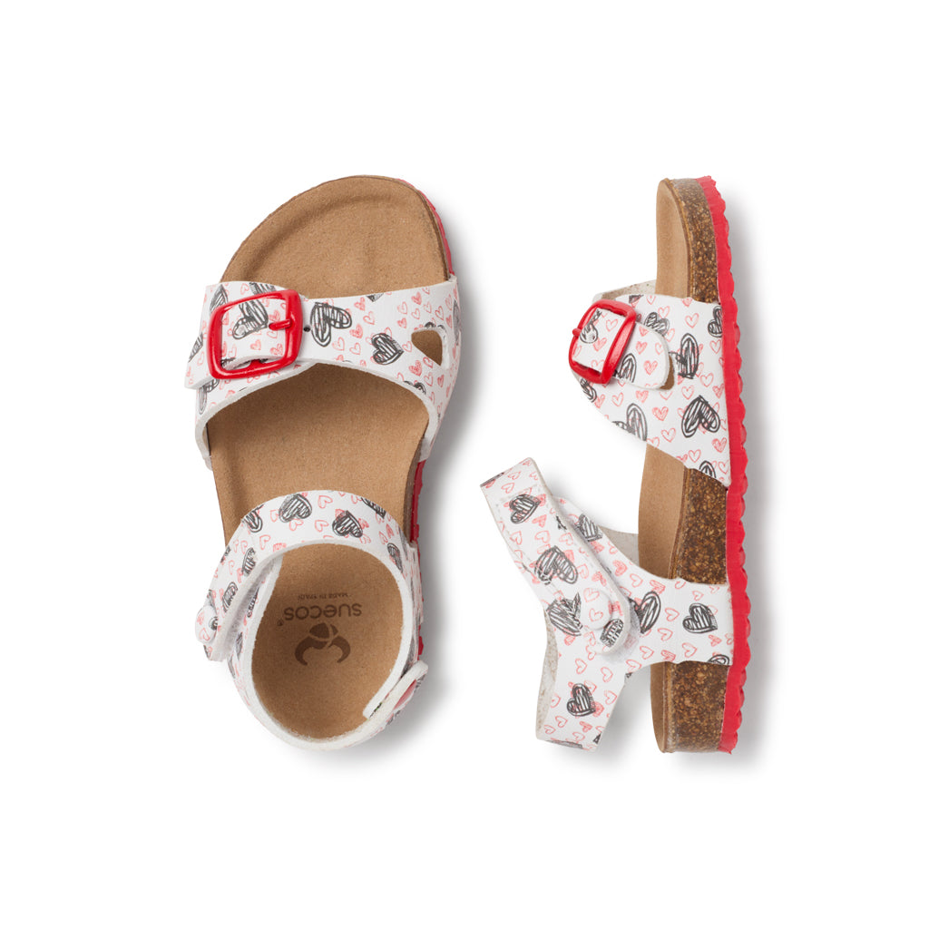 Sandalias Mini Blanco y Rojo