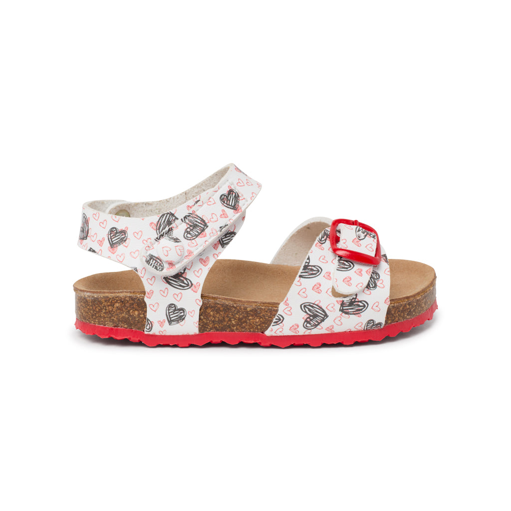 Sandalias Mini Blanco y Rojo