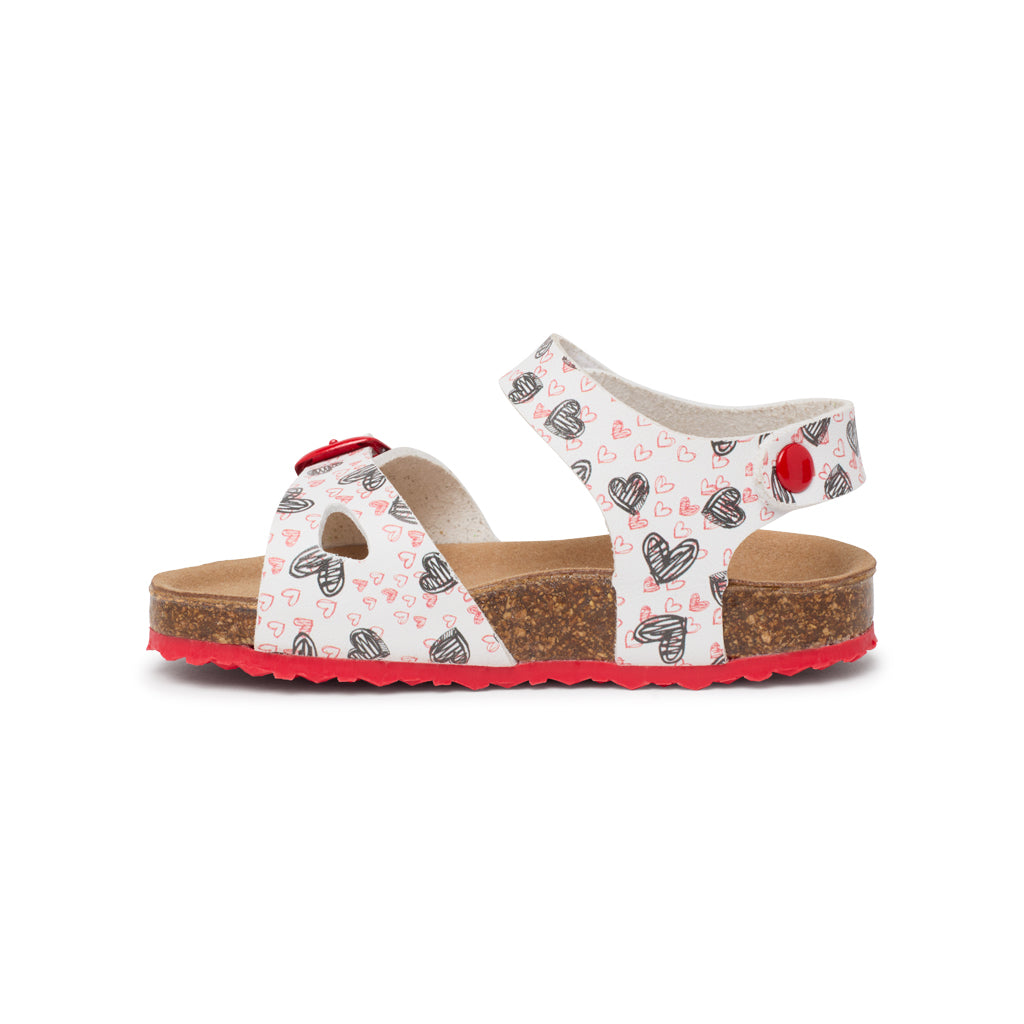 Sandalias Mini Blanco y Rojo