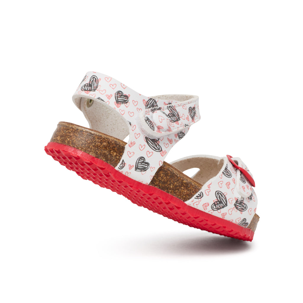 Sandalias Mini Blanco y Rojo
