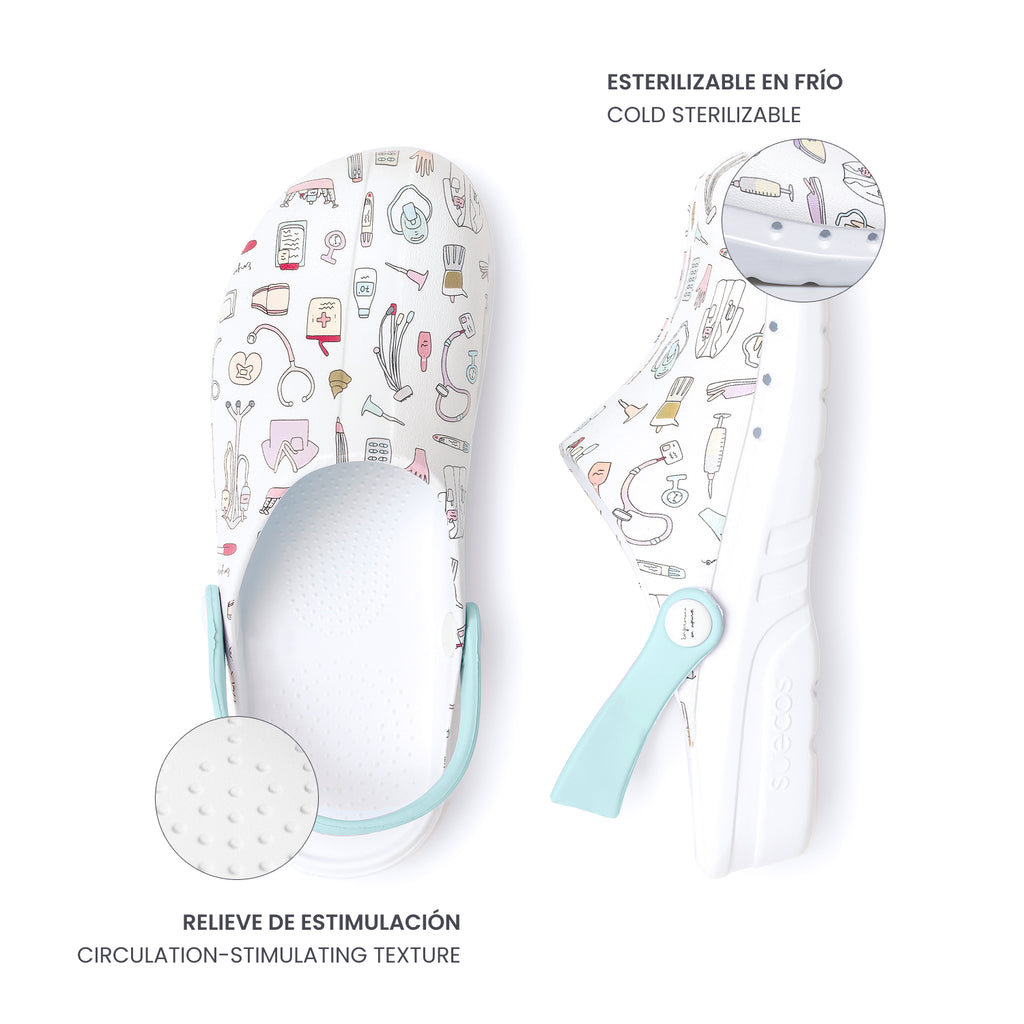 Zuecos Oden+ Enfermera en Apuros Azul
