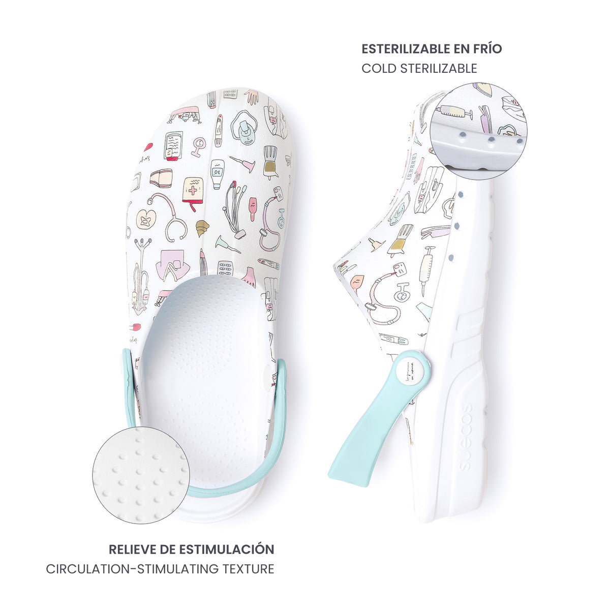 Zuecos Oden+ Enfermera en Apuros Azul