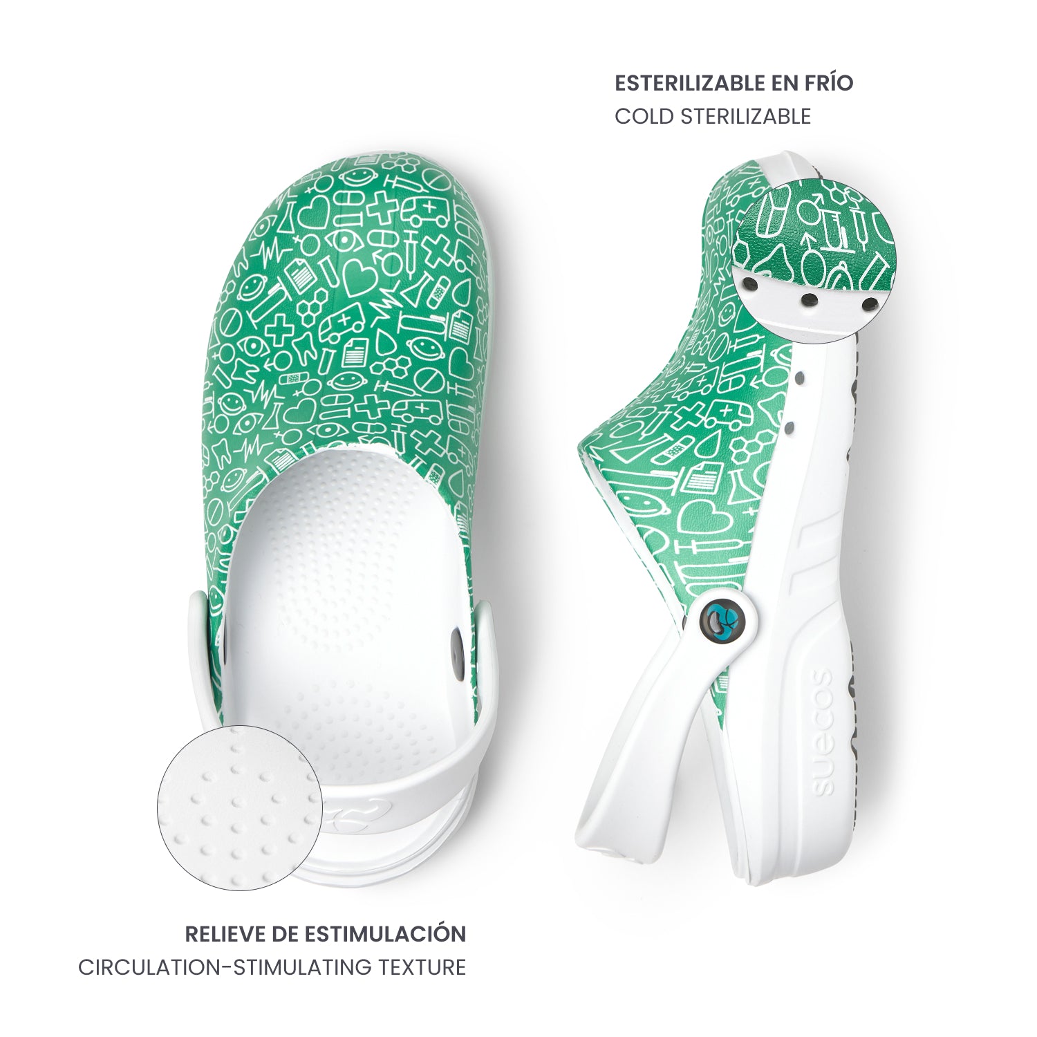 Zuecos Oden+ Print Verde
