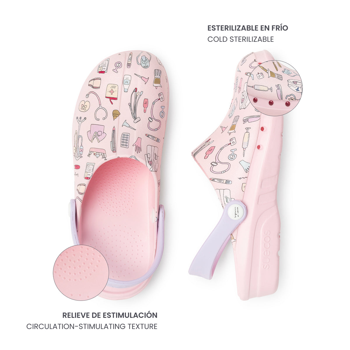Zuecos Oden+ Enfermera en Apuros Rosa