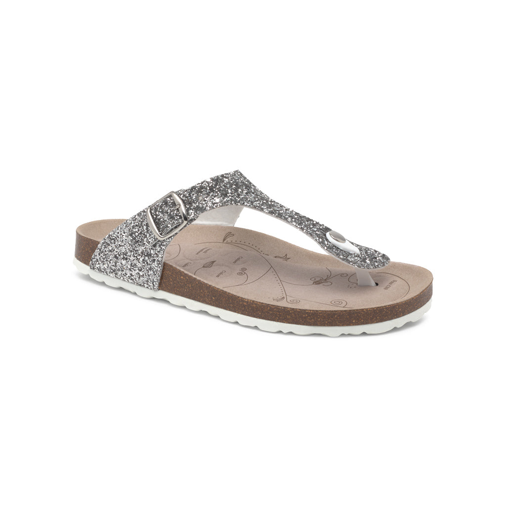 Sandalias Viky Plata Glitter